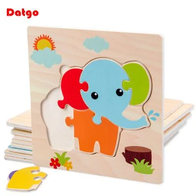 Bebê de madeira 3d quebra-cabeças tangram formas aprendizagem educacional dos desenhos animados inteligência animal jigsaw brinquedos para crianças presente