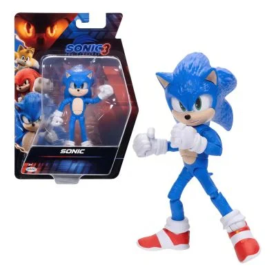Boneco Articulado Sonic para Coleção de "Sonic 3: o Filme" da Sunny