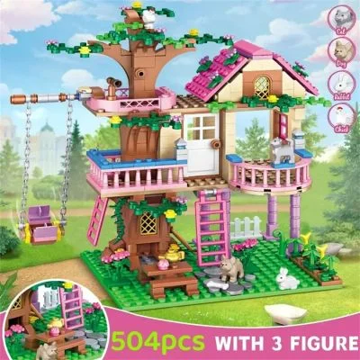 Blocos de Montar Casa na Árvore Friends City - Brinquedo DIY Infantil