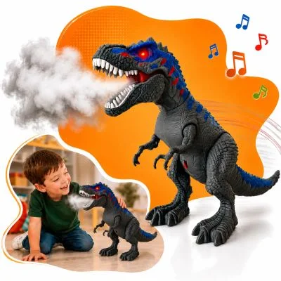 Dinossauro Rex de Brinquedo Dinossauro Solta Fumaça Vapor e Anda Realista Tiranossauro Infantil